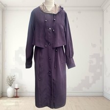 Vintage Silkana Nuage Silky Waterproof Long Line Mac Trench Coat Size 12