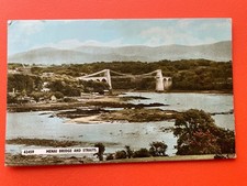 Menai Bridge And Straits Postcard - Harvey Barton - Posted 1969