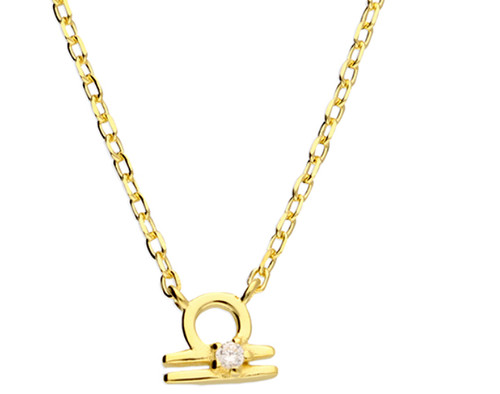 Gold zodiac pendant libra - zodiac,