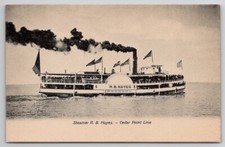 Steamer R.B. Hayes Full Steam Cedar Point Line Postcard C31