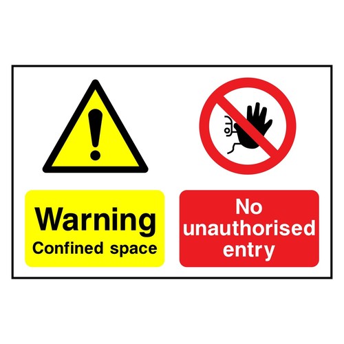 Warning confined space - confined, no