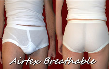 Men’s White Cotton AIRTEX Y Front Briefs Retro Vintage Style UK Top Quality