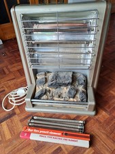 Vintage Belling 3-bar Electric Fire with Coal Effect and Spare Fire Elements