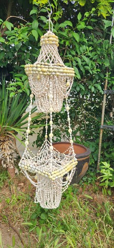 70s vintage seashell macrame