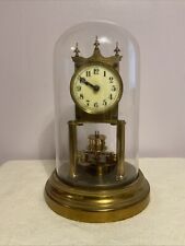 Gustav Becker Anniversary Clock With Beat Adjuster, Glass Dome. Needs Attention.