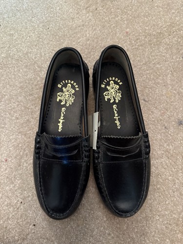 Black leather penny loafers - black,