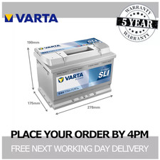 E44 Car Battery 12V Varta SLI Dynamic Sealed Calcium 5 Yr Warranty Type 096