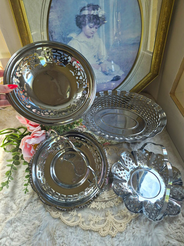 Bundle silver baskets bowls - bundle, of