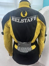 Belstaff Motorcycle Motorbike Jacket Black Yellow Cordura DuPont/Permatex Size S