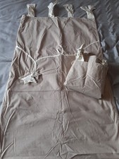 Mamas and Papas used tie tab top curtains in beige 52x64 with stars design