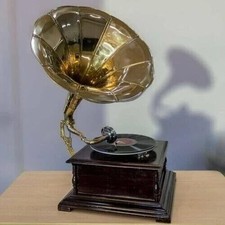 HMV Gramophone – Vintage Working Phonograph, Wind-Up Record Player