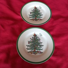 Pair spode christmas - christmas, tree