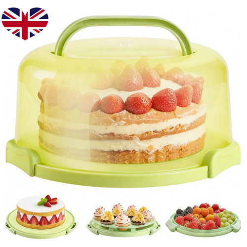 Plastic cake box round - box, clear