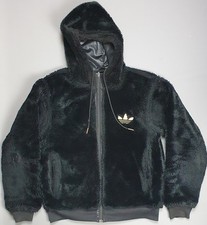 Adidas Chile 62 Jacket Black Gold Coat Small Reversible Heavyweight Fur