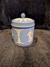 Wedgwood Jasperware vintage "Dancing Hours" or "Floral Girls" vanity/candy jar.