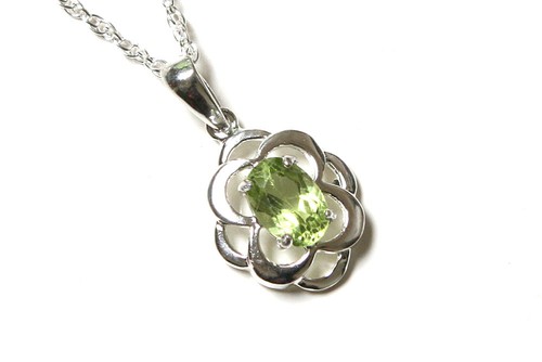 Sterling silver celtic peridot - silver,