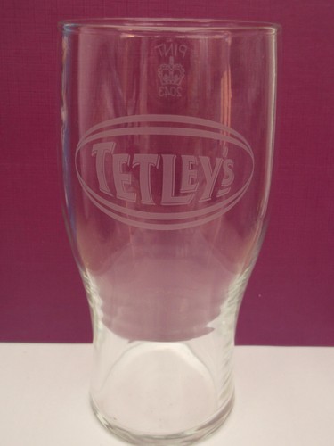 Tetley beer pint glass - tetley's,