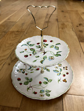 James Foley Old Kent Two-Tiered Serving Stand, Strawberry Pattern, w/Handle