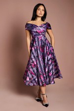 Coast Purple Fit & Flare Dress