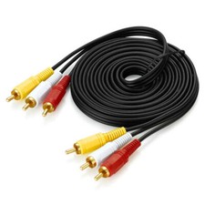 3 RCA to 3 RCA Male to Male Audio Video AV Cable 1m