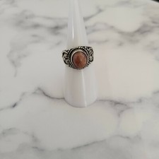 Rhodochrosite Solitaire Ring