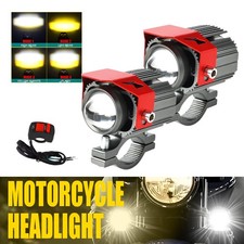 2 Pcs/Set Motorcycle LED Headlight Motorbike Driving Fog Spot Lights With Switch