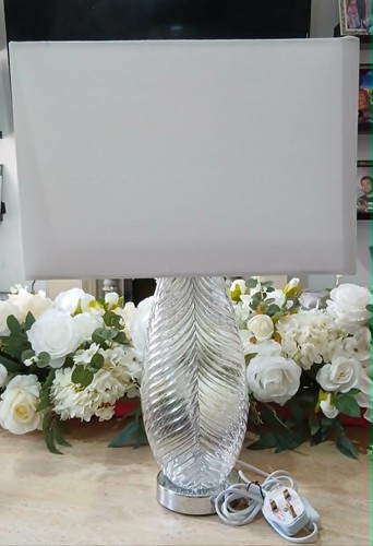 Large glass table - glass, lamp
