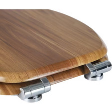 Wooden Soft-Close Toilet Seat – Strong Hinges, Universal Fit