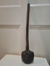 Large tribal carved wooden spoon, chipped, 21"