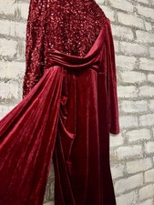 Women’s Elegant Long Evening Gown – Deep Burgundy uK18