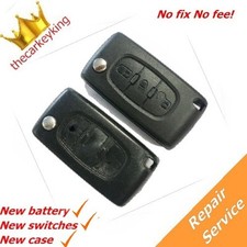 Peugeot key fix  407 607 307 3 button remote flip key + new case