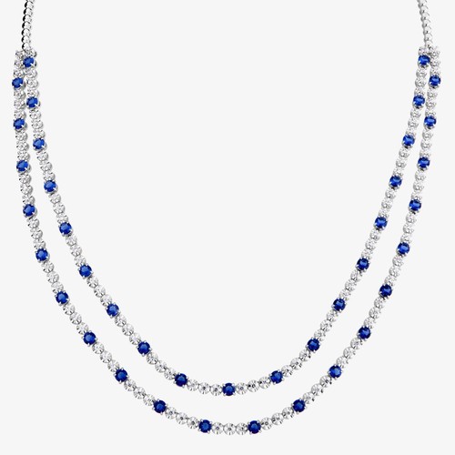 18ct white gold sapphire - 18ct,