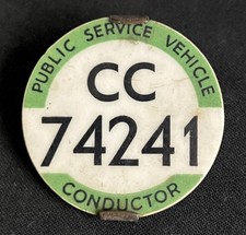 PSV PUBLIC SERVICE VEHICLE VINTAGE BUS CONDUCTOR NORTH WEST REGION CC74241 BADGE