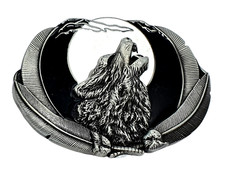 Belt Buckle Howling Wolf Moon