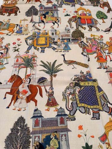 Mughal procession fabric - mughal, panel