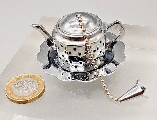 Vintage chrome small teapot - chrome?,
