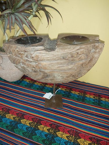 Antique indian wooden pulley - antique,