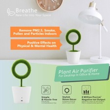 Decorative Green Plant Desktop Ionic Air Cleaner -Room/Office Air Purifier-NEW
