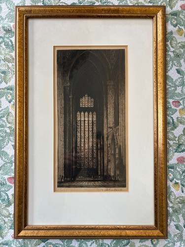Framed etching the 5 - etching,