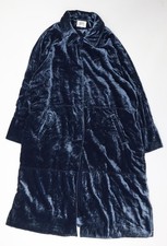 White Stuff Women’s Blue Velvet Long Coat Size 16