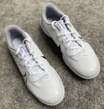 Nike UK6 US7 Alpha Huarache Varsity 4 Low Metal Baseball Cleats White DJ6516-100