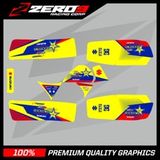 SUZUKI LT50 QUAD 84-99 GRAPHICS KIT DECAL KIT ROCKSTAR YELLOW / BLUE / RED