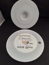 Vtg IKEA White Glass Tea Light Votive Candle Holder by Maria Vinka Flying Saucer