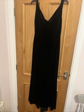 Plain Black Velvet Dress With