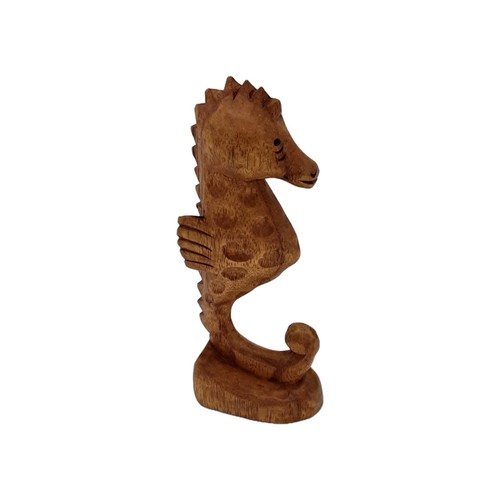 Hand carved wooden seahorse - carved,