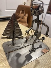 Steelman 24 Handmade Sculpture Nuts and Bolts Runner Man Sculpture