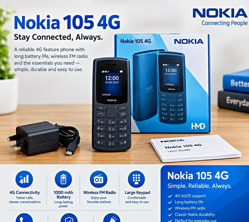 Nokia 105 1557 ds blue - 4g,
