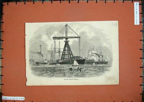 Original old antique print - old,