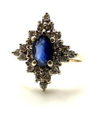 9ct Gold Sapphire Diamond Ring