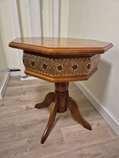 Vintage Levant Region Octag Walnut Centre Table With Inlay Fascia. VGC. Del Poss